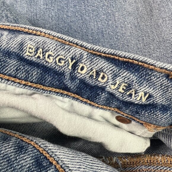 American Eagle Jeans Women's 38x32* High Rise Baggy Dad Light Blue Denim Tag 18R - Picture 8 of 16